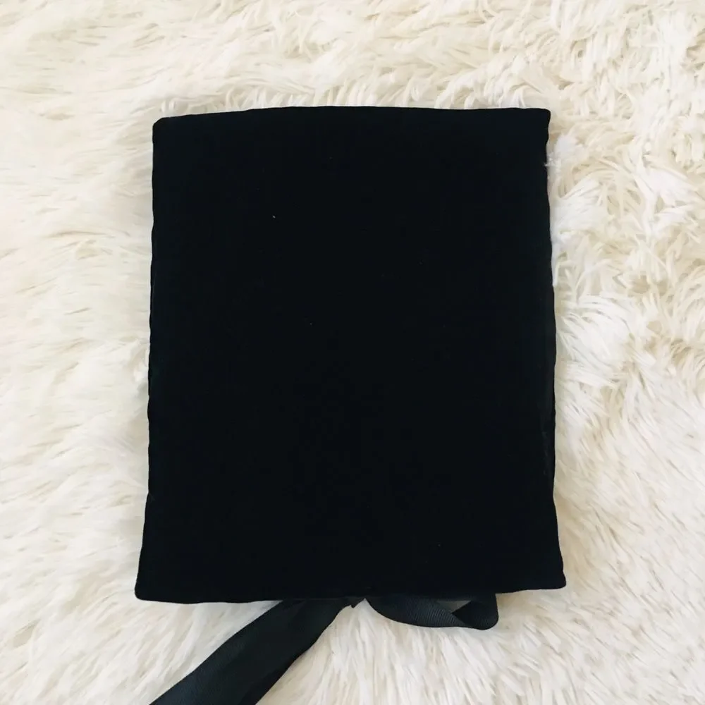 👛 Vintage Black Velvet Tie Clutch Purse 👛
